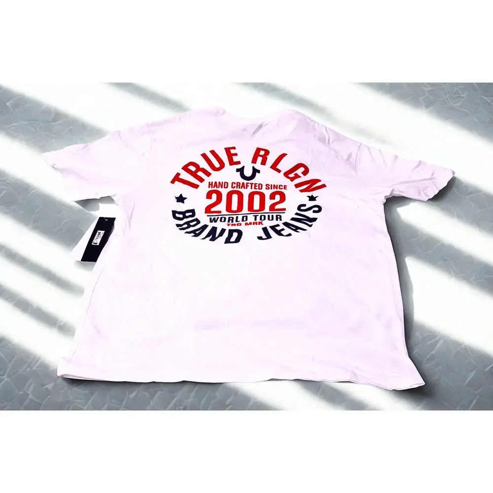 True Religion 2002 World Tour Graphic T-Shirt White Men's Large NWT